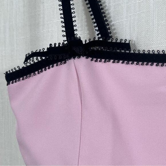 Forever 21 NWT Baby Pink Pleated Lace Trim Babydoll Crop Top Sz M - Picture 9 of 14